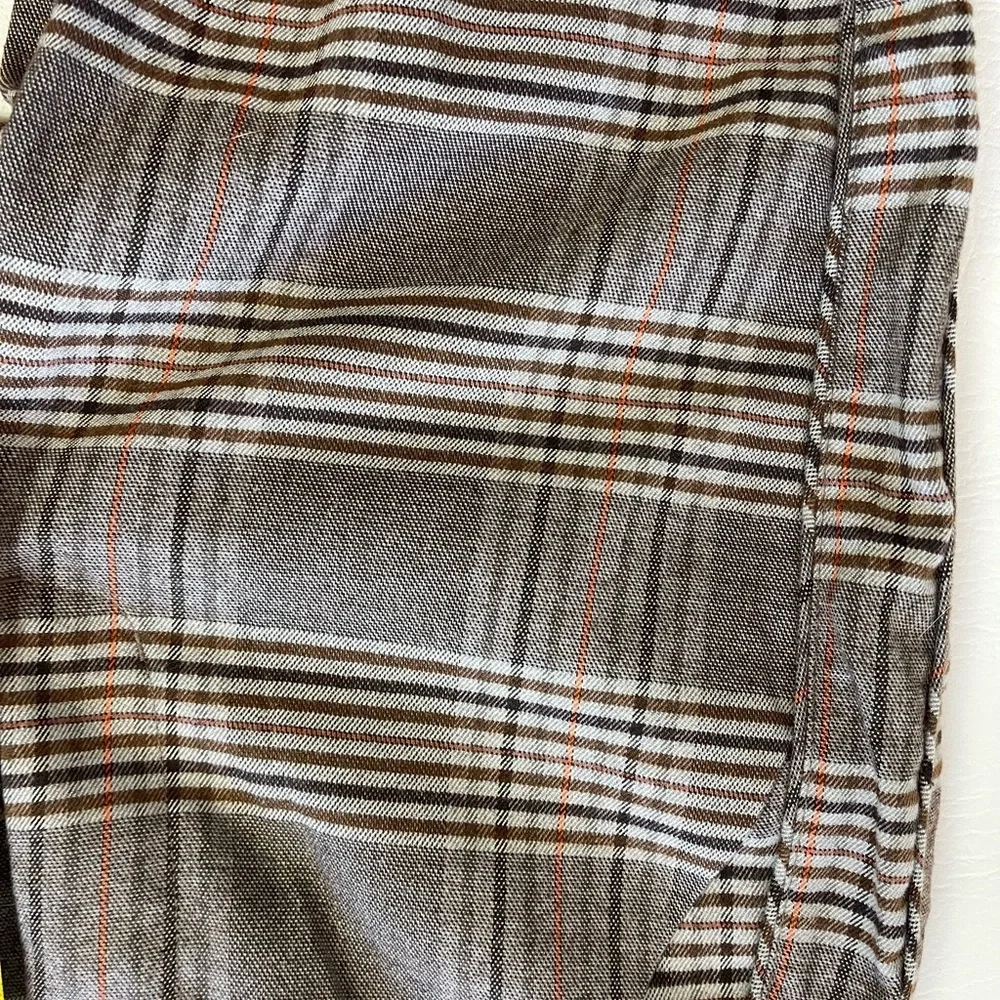 Plaid Jogger Pants Women Size 2 Elastic Waist Cuffed Casual - Picture 4 of 14